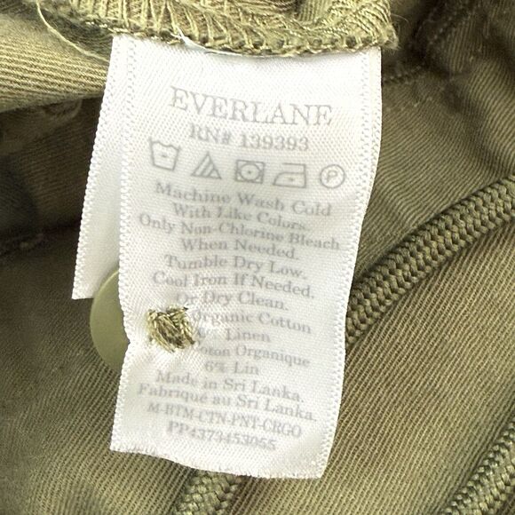Everlane Cargo Jogger Men Size Medium Organic Cotton Canvas Pant Army Green - Picture 9 of 16